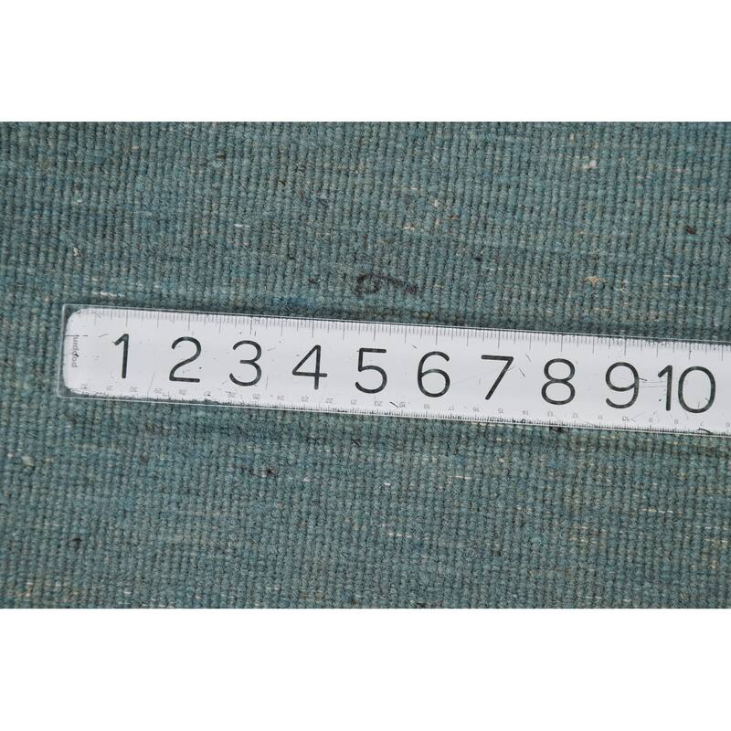 Light Blue Gabbeh Oriental Foyer Rug Hand-Knotted Wool Carpet - 3'4"x 4'7"
