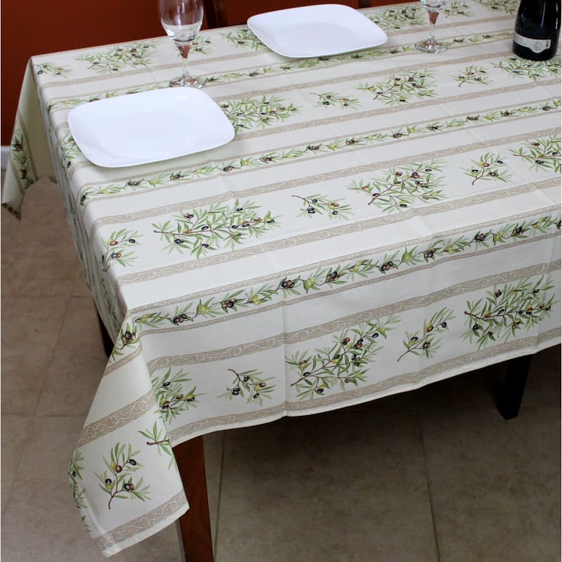 Wipeable Spill Resistant Provencal Cotton Cannes Collection Tablecloth
