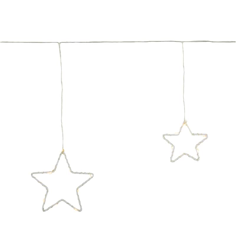 LED Lighted Stars Christmas Garland, 4ft, Warm White Lights