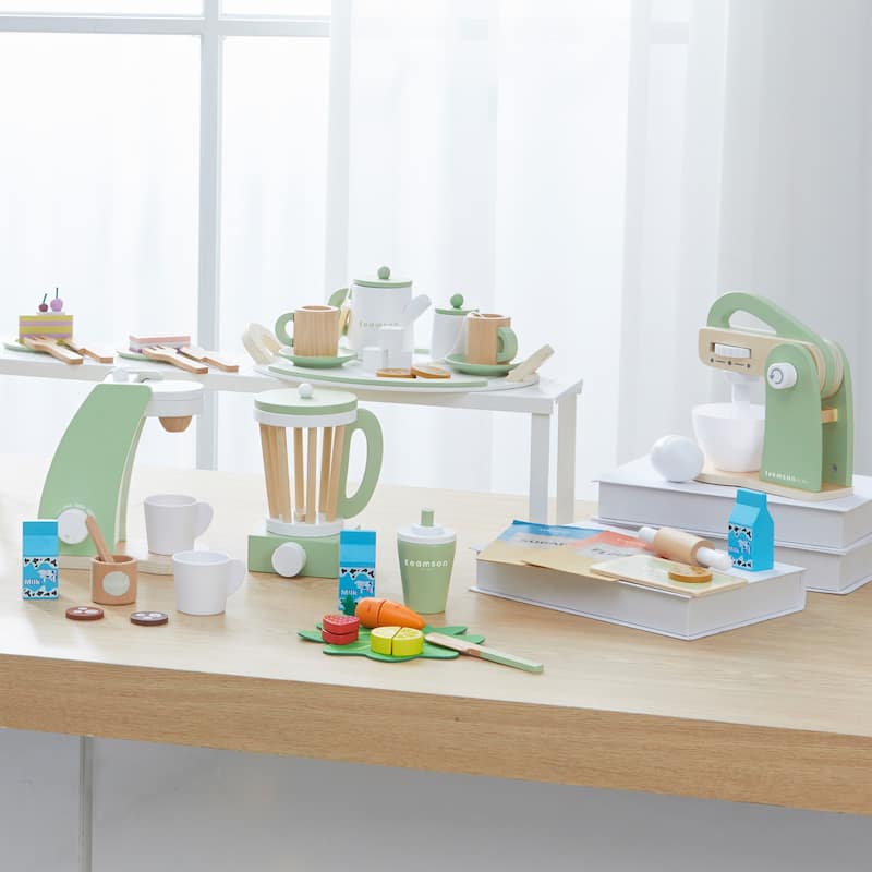 Teamson Kids - Little Chef Frankfurt Wooden Mixer play kitchen accessories - Green