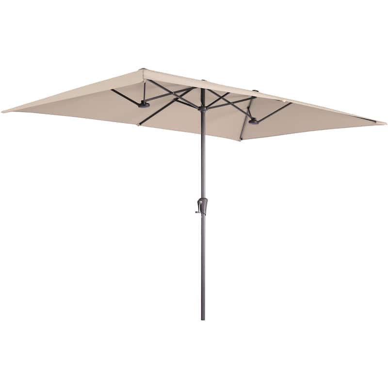BONOSUKI 11x7/10x6.5ft Double-Sided Patio Umbrella with Large Canopy Outdoor Table Umbrella for Garden