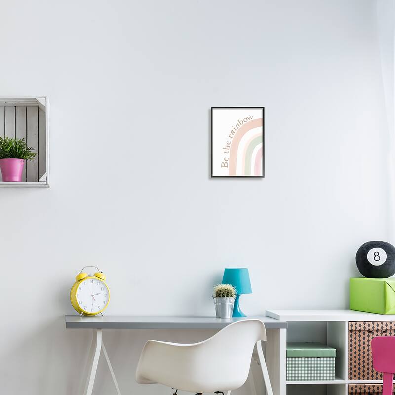 Stupell Be The Rainbow Pastel Framed Giclee Art Design by Sisi and Seb