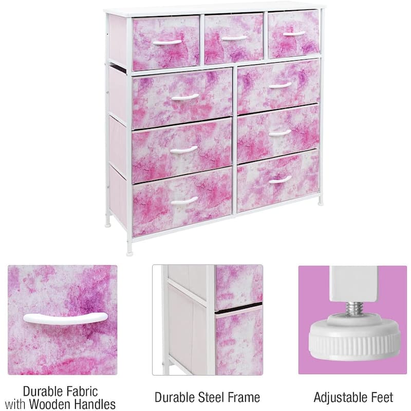 Modern Color Print 9-cubby Storage Tower