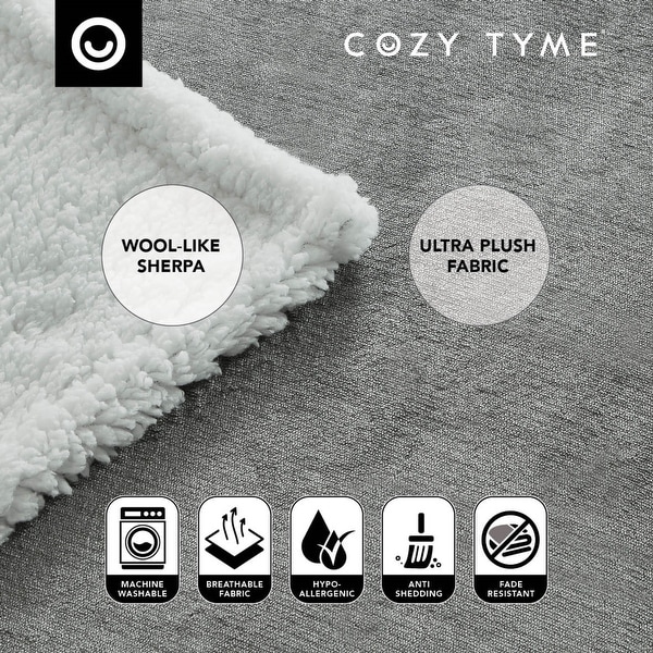 Keao Flannel Reversible Sherpa Throw Blanket