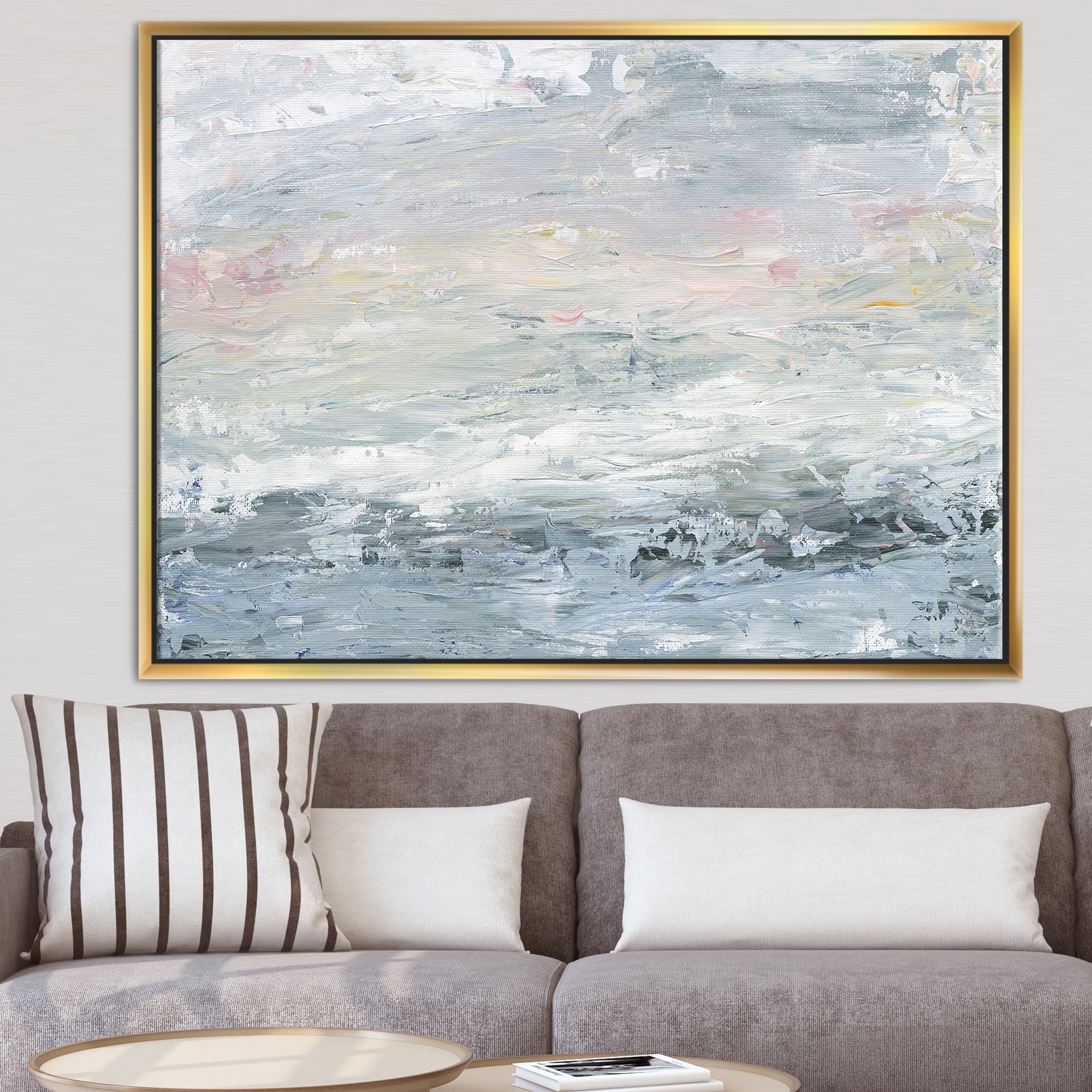 Designart 'Gray Abstract Watercolor II' Contemporary ...