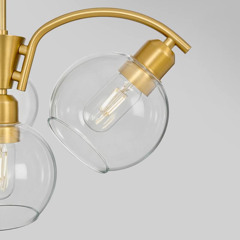 LamQee Sputnik Metal Chandelier with Clear Glass Globe Shades