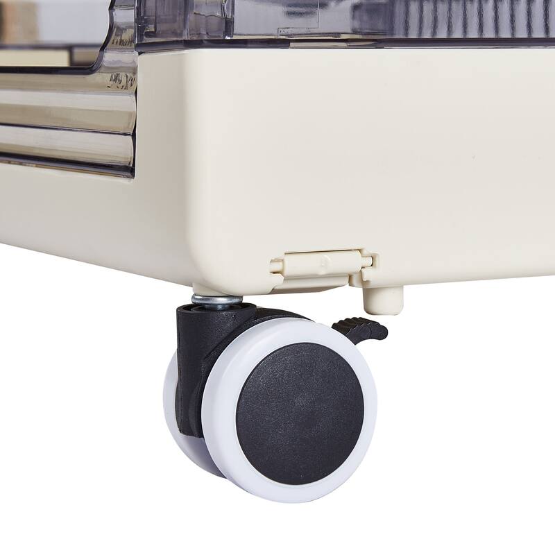 Javlergo 3 Tier Utility Carts, Rolling Metal Storage Cart with Handle and Lockable Wheels, Multifunctional Storage Shelves