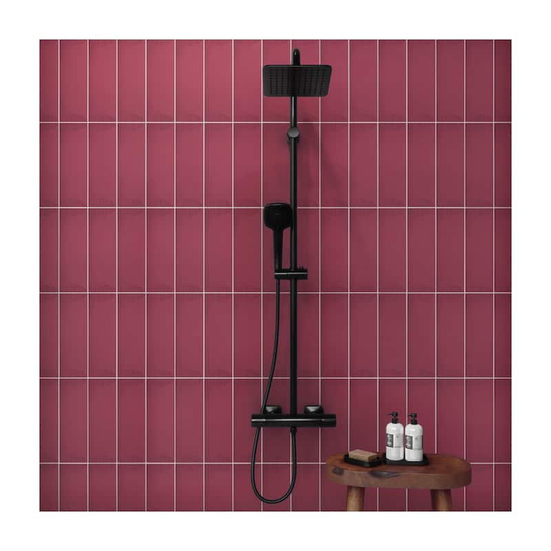 Daltile Stencil 4" x 12" Glazed Porcelain Half Moon Wall Tile (20 PC Per Carton) (5.81 SQFT Per Carton)