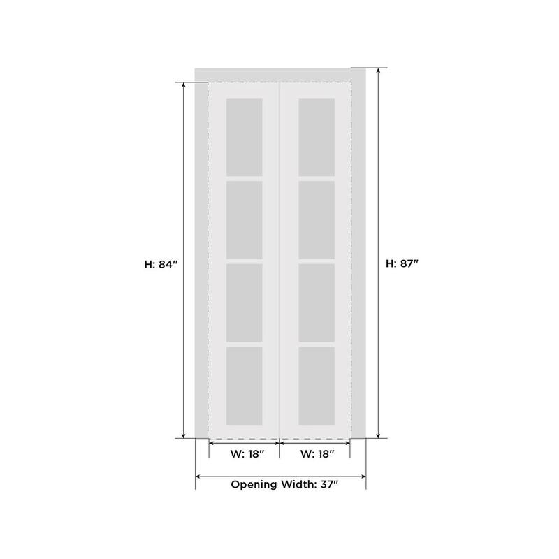 SartoDoors Lucia 2555 | Closet Door Bi-fold Door | Solid Wood w/ Glass | Hardware Set | 18x80, Matte Black Bedroom Door