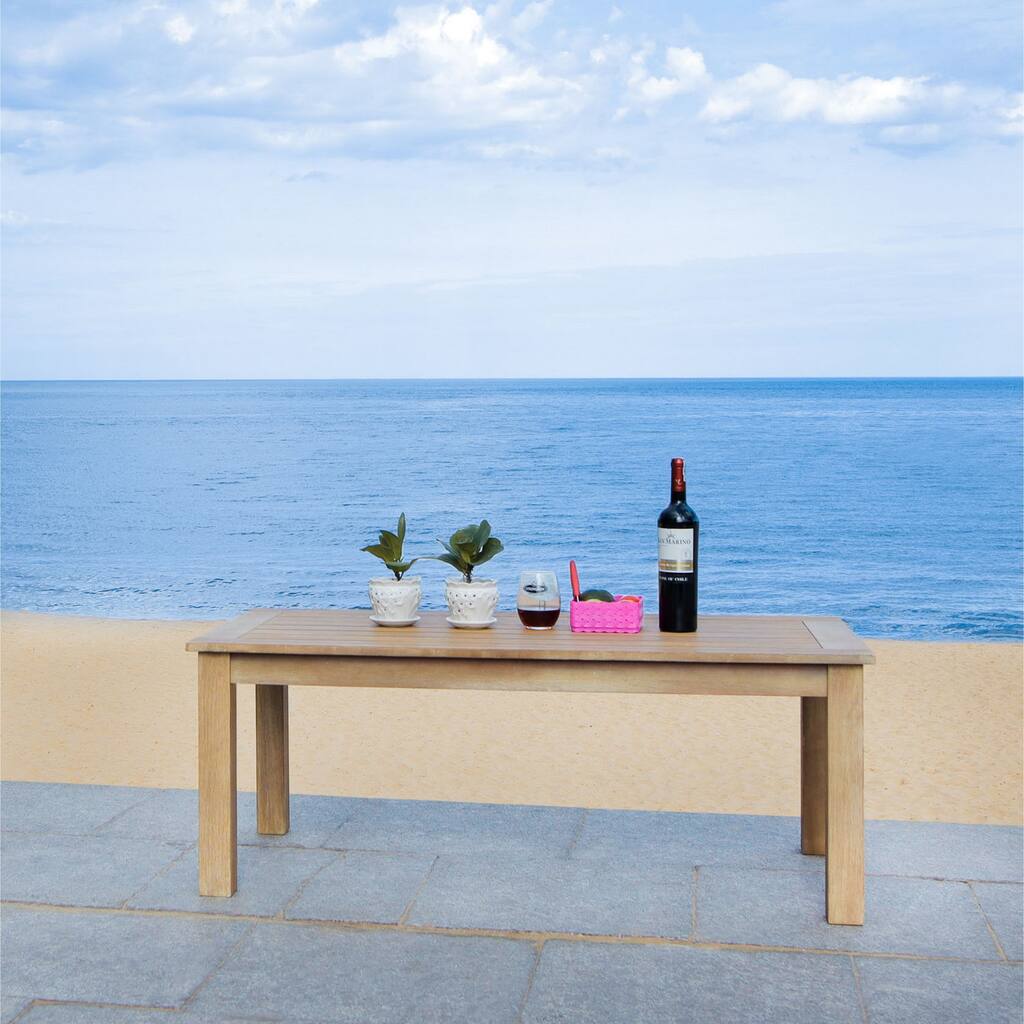 SAFAVIEH Couture Kathern Wood Patio Coffee Table. - 47.4" x 26.4" x 18.5" - 47"W x 26"D x 19"H