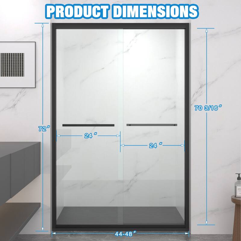 Aluminum Frame Double Sliding Shower Door
