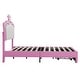 preview thumbnail 5 of 25, Twin/Full Size Upholstered Platform Bed with LED Lights and Drawer