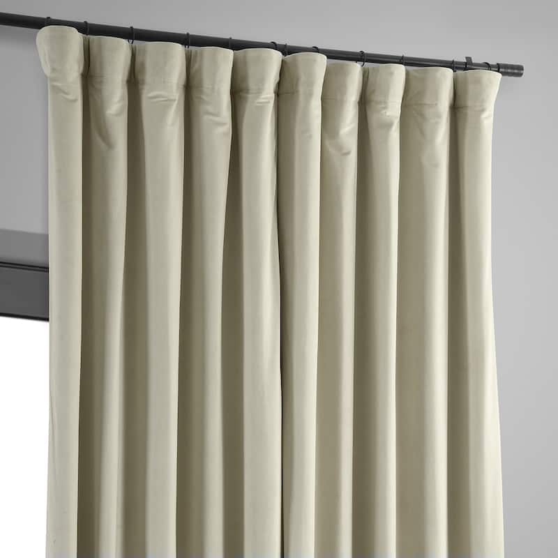 Exclusive Fabrics Signature Extra Wide Blackout Velvet Curtains (1 Panel) - Luxurious Blackout Drapes for Opulent Home Décor