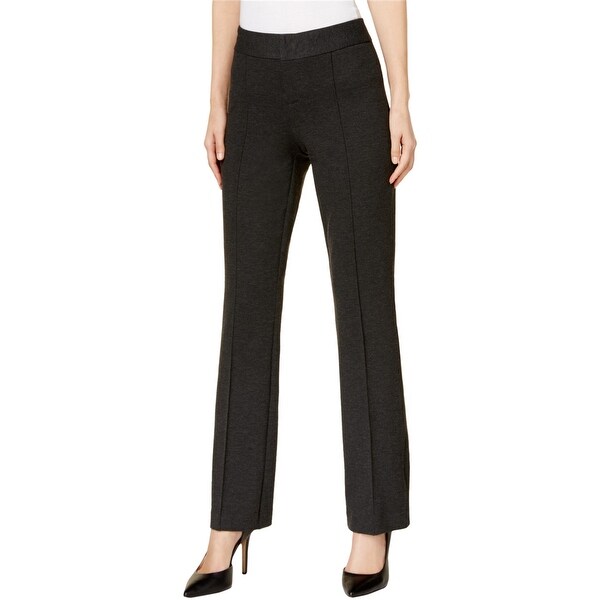 grey faux leather trousers