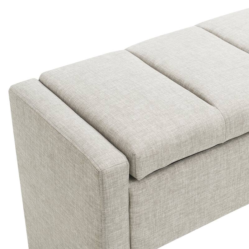 Modern Bed End Bench with Storage,Upholstered Large Foot Rest Stool, Comfy Window