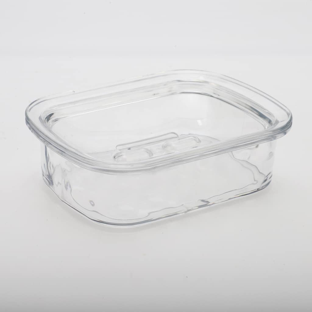 Waterproof with Cover Soap Holder for Bathroom 5.51"x4.13"x1.65" 1 Pc