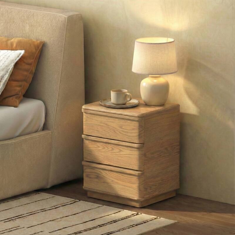 SAFAVIEH Couture Guillermo 3-Drawer Wood Nightstand - Natural