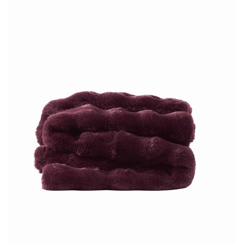 Frye Bubble Rabbit Faux 50x70 Throw - Fig