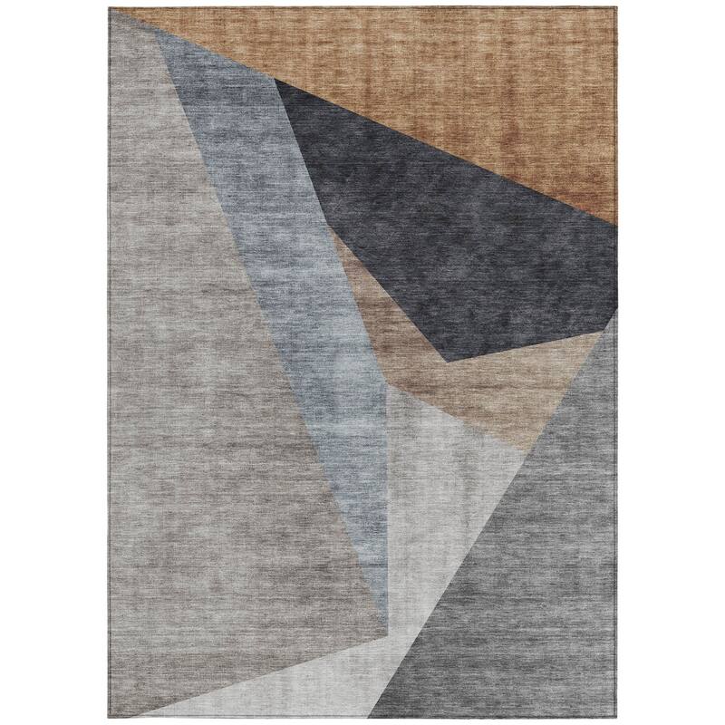 HomeRoots Abstract Transitional Rectangle Outdoor Rug