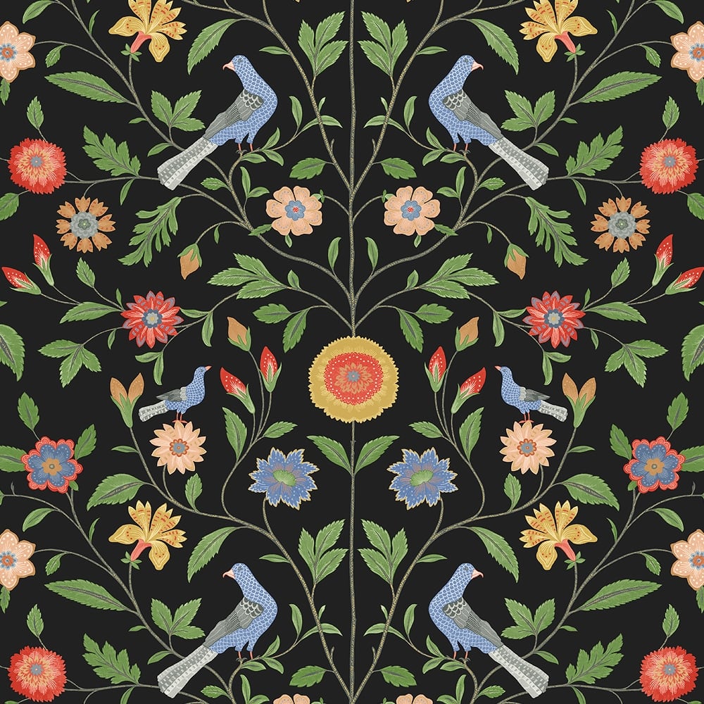 NextWall Bird Toile Peel and Stick Wallpaper