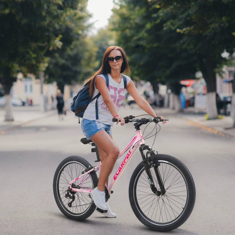 Women/Teens' Bicycle - Shock-Absorbing Front Fork, Multiple Speeds, V-Brakes, Mountain Tires - 26