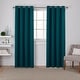 preview thumbnail 23 of 39, Porch & Den Boosalis Sateen Twill Blackout Curtain Panel Pair 108 Inches - sapphire teal