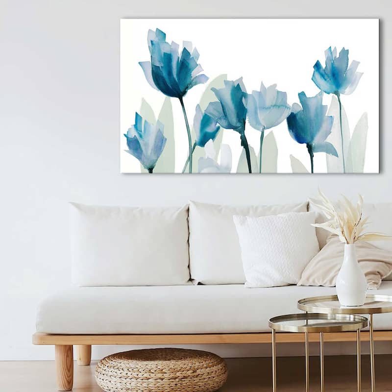 "Blue Triple Whisper Garden II" Print on Canvas