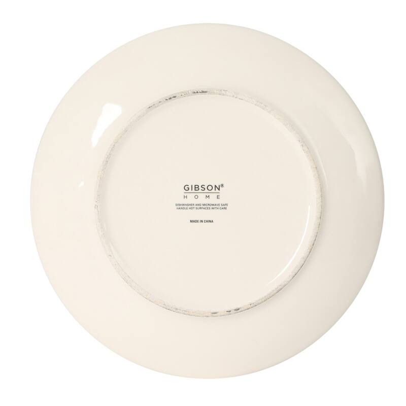 Gibson Home Stonebury 16 Piece Plates and Bowls - Handpainted Stoneware Dinnerware Set - Service for 4