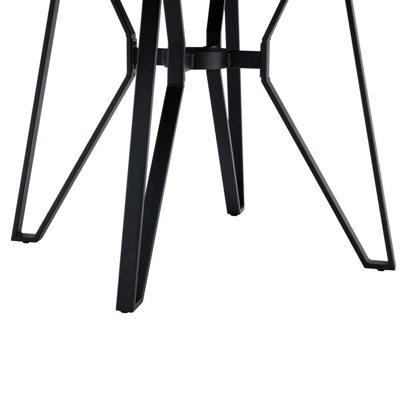 Roomfitters Round Dining Table with Metal Base, Modern Wood Kitchen Table for Breakfast Nooks and Dining Rooms