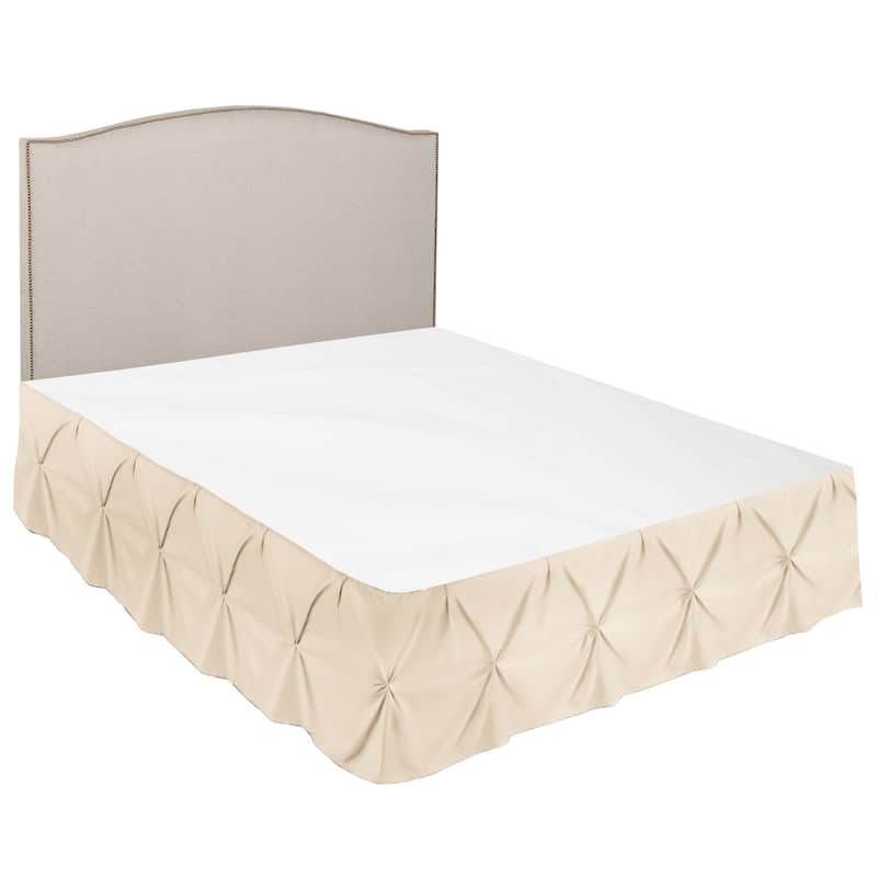 Nestl Pinch Pleat Bed Skirt - Soft Premium Microfiber Ruffle Bed Skirt - 14" Tailored Pintuck Wrap Around Dust Ruffle