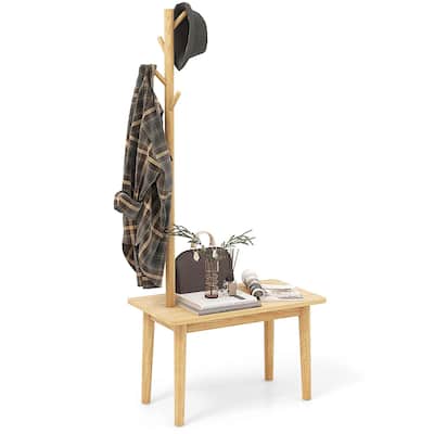 Costway End Table with Coat Rack 2-in-1 Side Table 3 Hooks for Hats - See Details