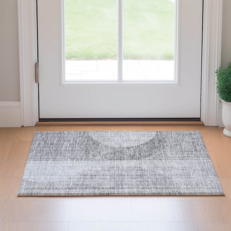 Premium Washable Super Soft Modern Gatsby Mayfield Rug - Gray - 1' 8" x 2' 6" - Rectangle