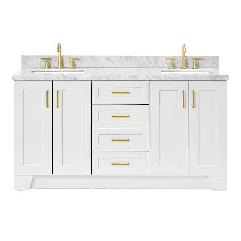 Ariel Q067DCWRVO Taylor 66" Free Standing Double Basin Vanity Set with - White