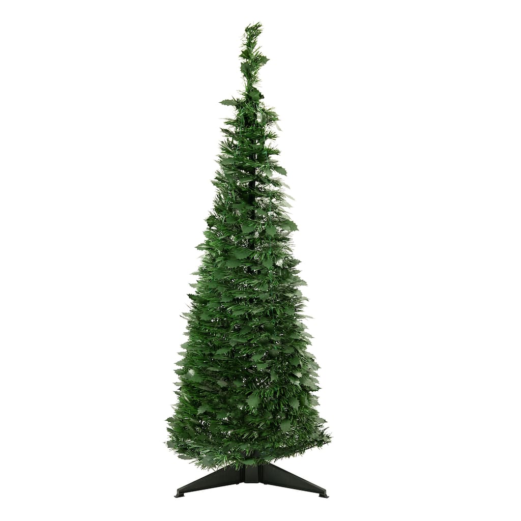 4' Green Tinsel Pop-Up Artificial Christmas Tree Unlit
