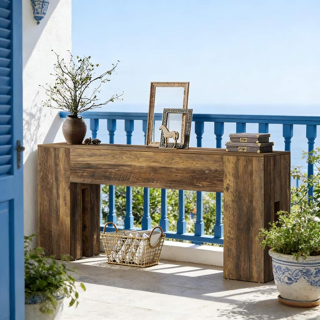 Rustic Sturdy Console Table - Wooden Coffee & Hallway Table