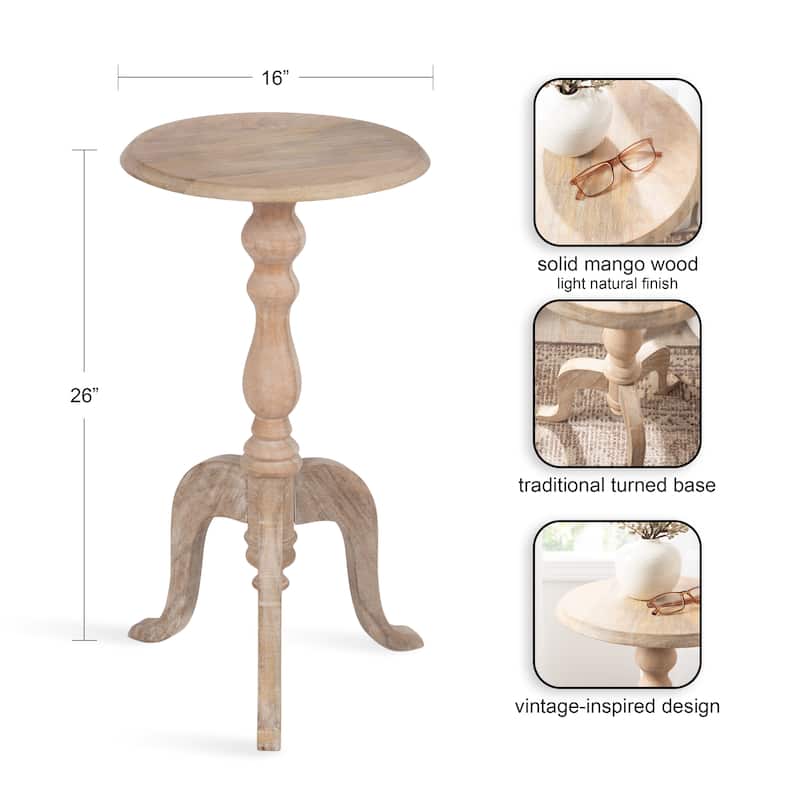 Kate and Laurel Tourneaux Wood Side Table
