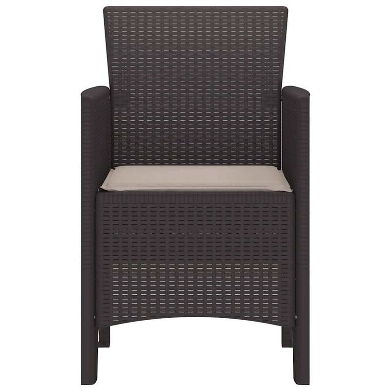 vidaXL Garden Chair 2/4 pcs Anthracite/Brown/White 53 x 49 x 85 cm PP - 53 x 49 x 85 cm