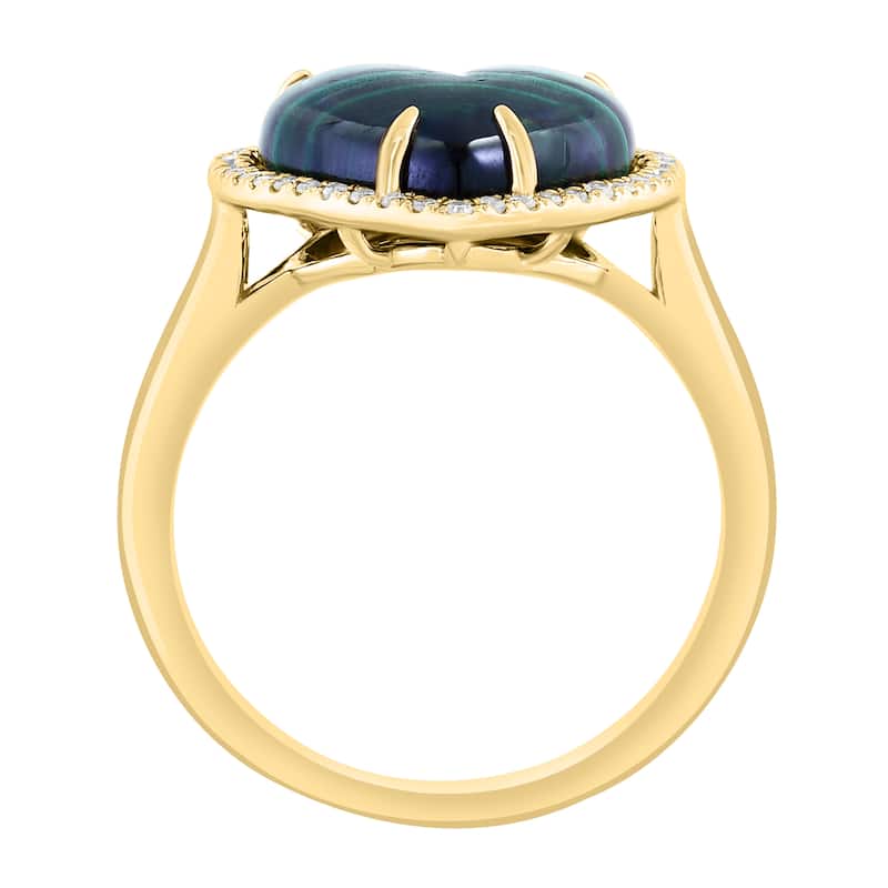 EFFY 14K Gold Malachite Pave Diamond Heart Ring