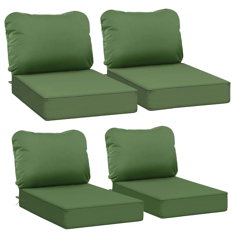 24"x24"x5"Waterproof Outdoor Deep Seat Cushion Set for Patio Furniture - Dark Moss Green - 4 Count