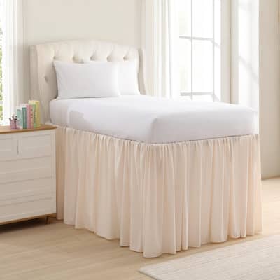 Laura Ashley Washed Solid Dorm Bedskirt