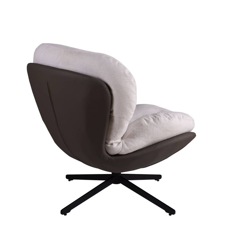 Modern Chenille 360° Swivel Office Chair with Metal Base Frame