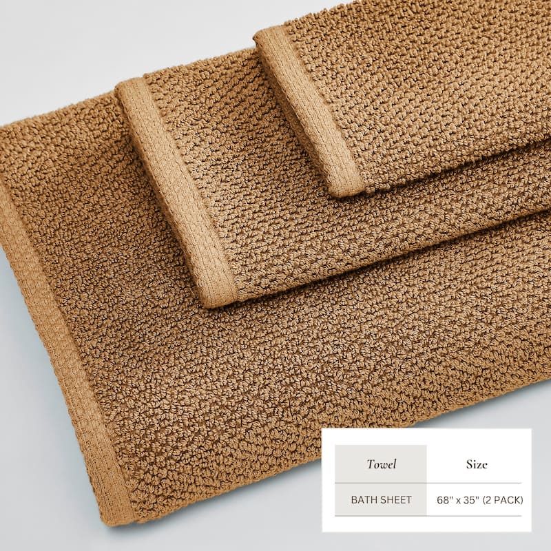 100% Cotton Acacia Collection Ultra Absorbant Popcorn Bath Towels
