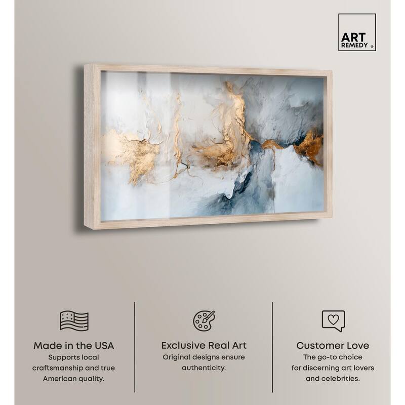 Canvas of Golden Shades Shadowbox by Art Remedy