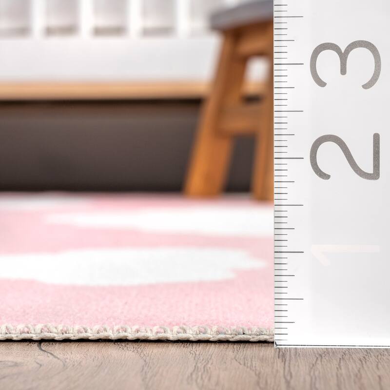 Nuloom Lilia SpinClean Machine Washable Kids Cloud Area Rug