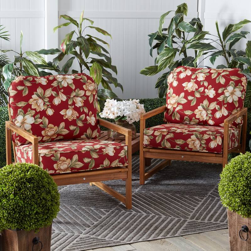 Outdoor 2-Piece Reversible Deep Seat Cushion Set (Cushions Only)