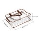 preview thumbnail 7 of 7, 2Pcs Clear Toiletry Bag Makeup Pouch with Zipper Handle - 11.8x3.9x8.7" Brown