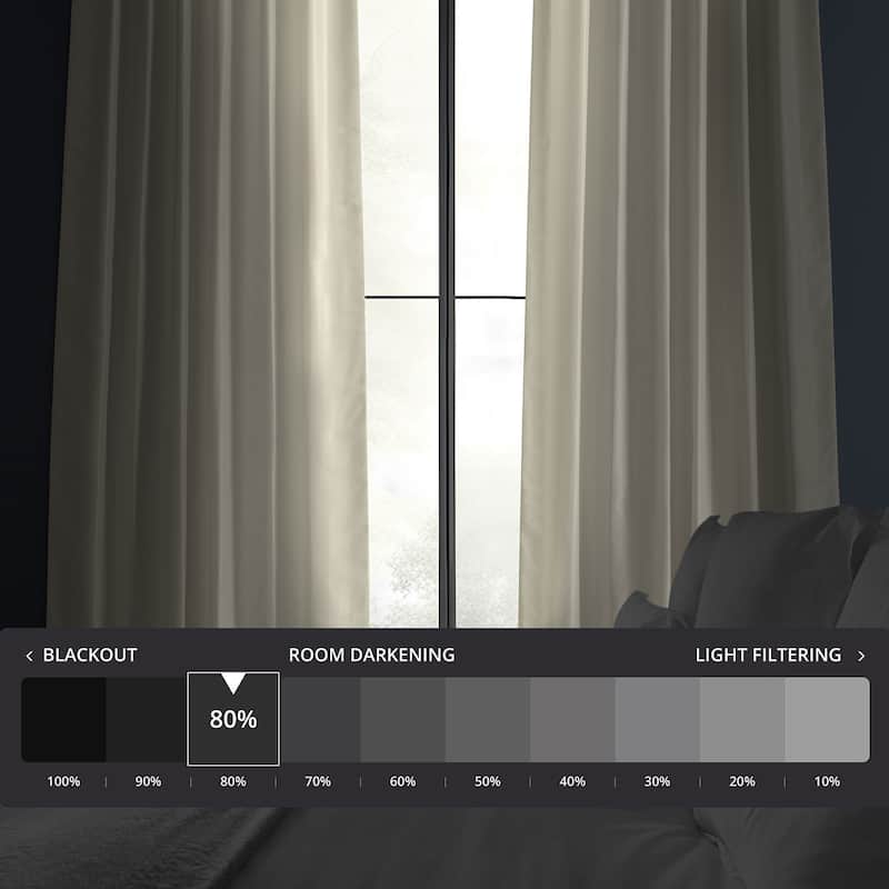 Exclusive Fabric Off-white Textured Faux Dupioni Silk Curtain Panel