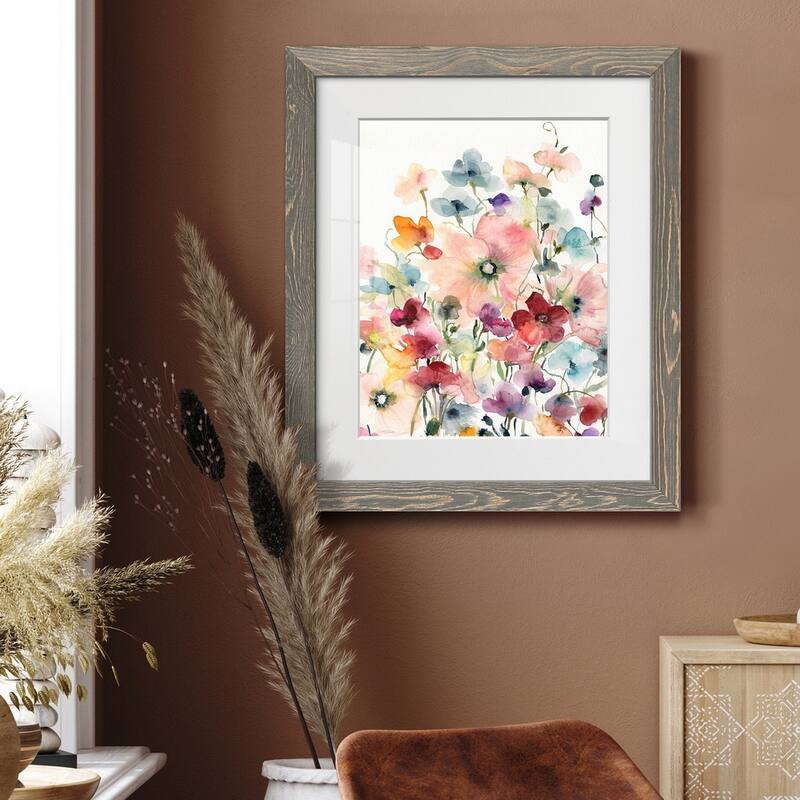 Poppies and Sweetpeas-Premium Framed Print - Ready to Hang