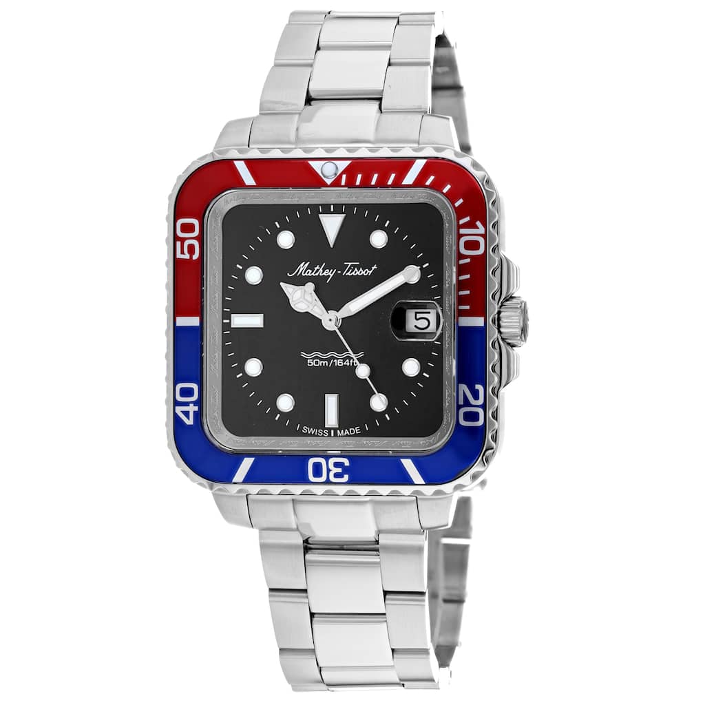 Mathey Tissot Men's Vintage Square Black Dial Watch - H902QAR - One Size