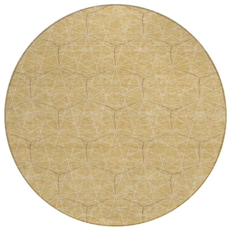 Machine Washable Indoor/ Outdoor Mosaic Geo Chantille Rug